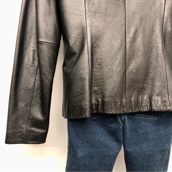Jones New York Black Leather Jacket - Picture 4 of 16
